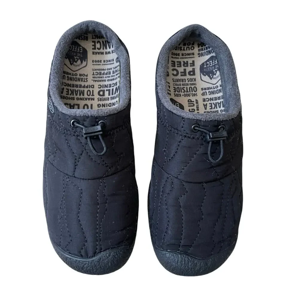 Keen Men's 9.5 Howser III Slip On Slide Black Quilted Nylon Clog Comfort Shoe
